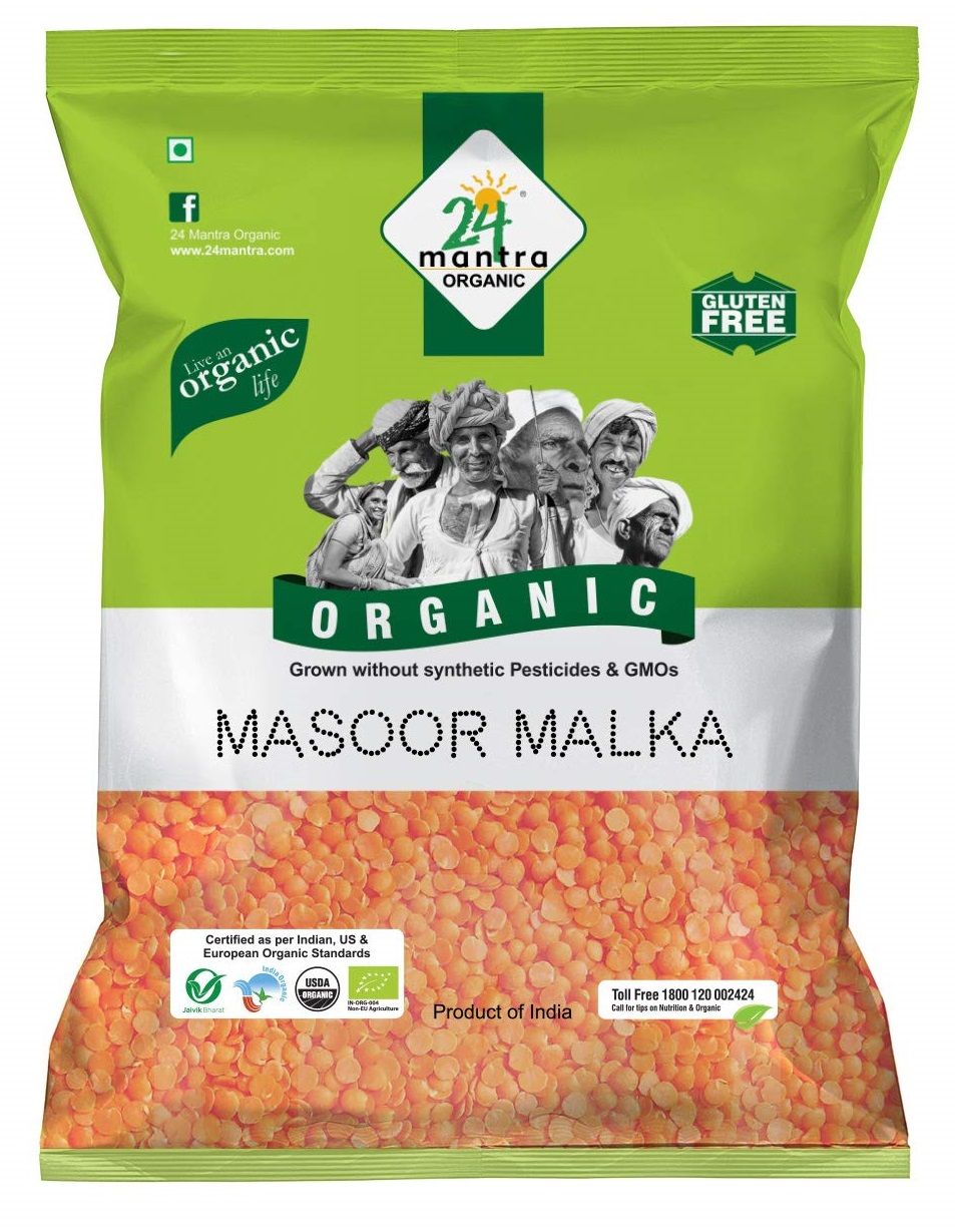 24 Mantra Masoor Malka Dal Pouch, 500g