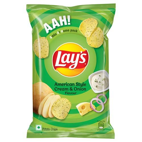 Lays Potato Chips - American Style Cream & Onion Flavour, 82g