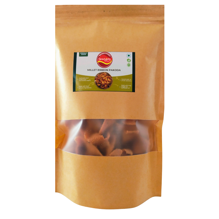 Brundavana Snackiees Namkeen - Millet Ribben Pakoda, 100g