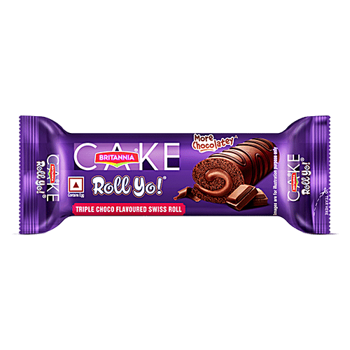 Britannia Cake Roll Yo! Eggless - Tripple Choco Swiss Roll, 24g