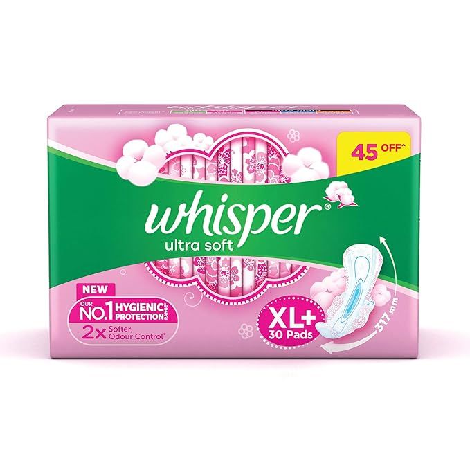 Whisper Ultra Skin Love Soft Sanitary Pads - XL+, 30pc