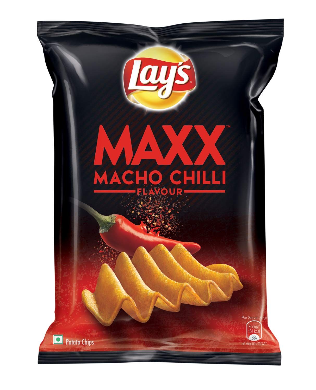 Lays Maxx Potato Chips - Macho Chilli, 59.4g