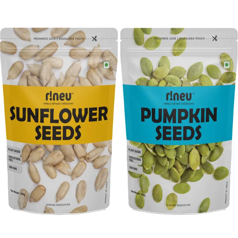 r!neu Sunflower Seeds - Plain, 250g + Pumpkin Seeds - Plain 250g