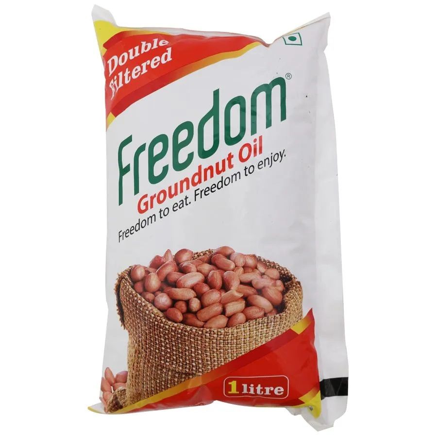 Freedom Double Filtered Groundnut Oil Pouch, 1L