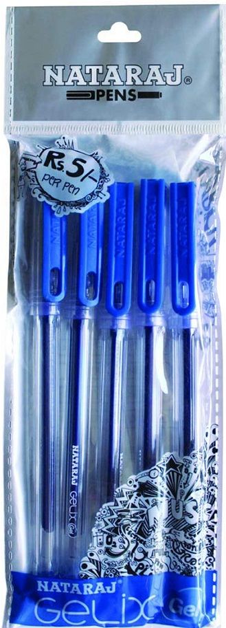 Nataraj Gelix Gel Pen - Blue (Set of 5)