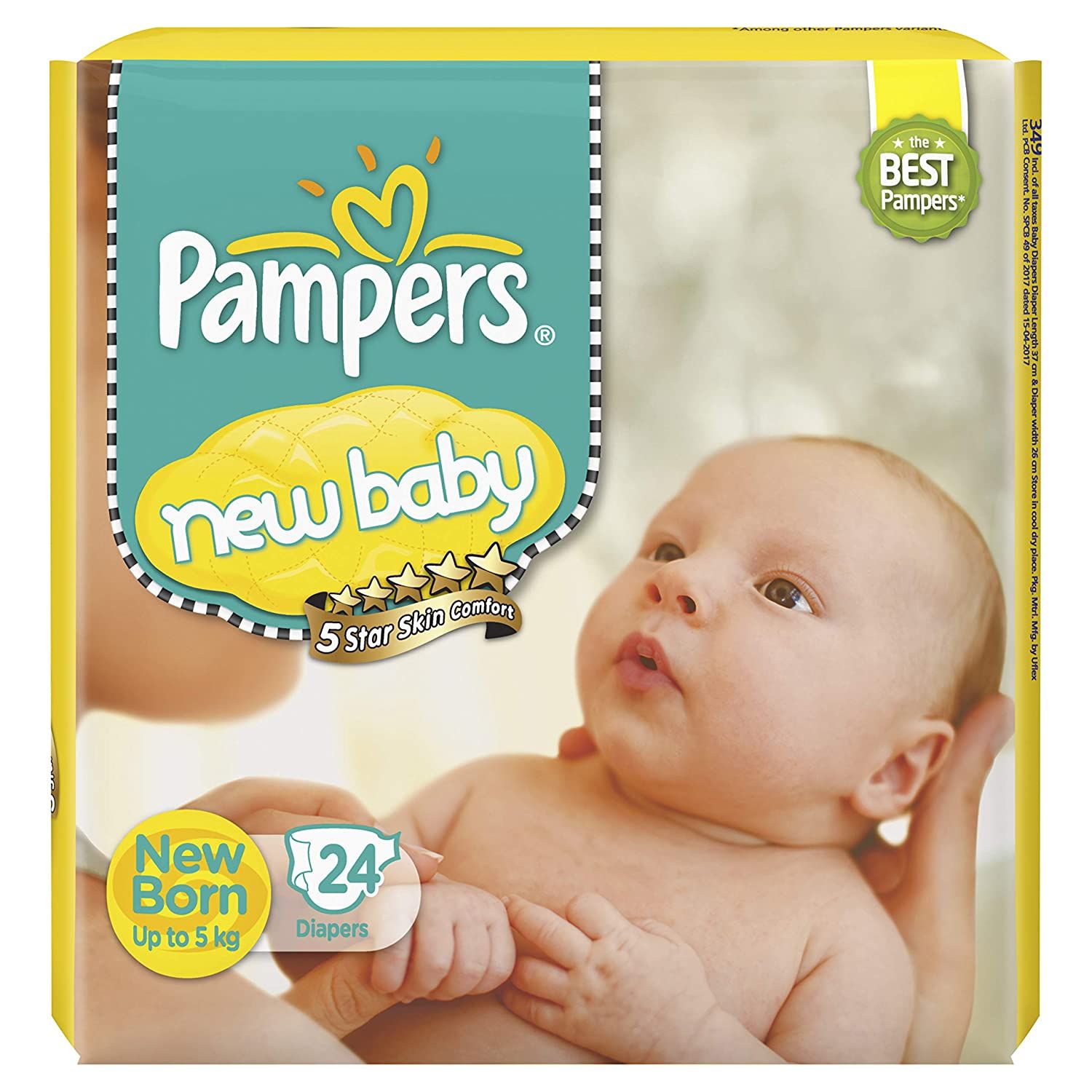 Pampers New Baby Diapers - New Born, 24pc