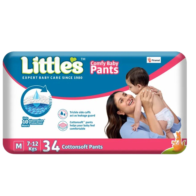 Little's Premium Comfy Absorption Protection Baby Pants - M, 34pcs