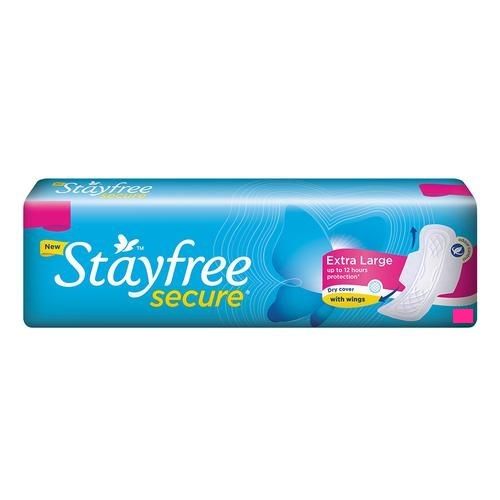 Stayfree Secure Dry Sanitary Pads - XL Wings, 12pc