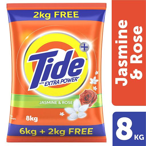 Tide Detergent Powder - Jasmine & Rose, 6kg + 2kg Free
