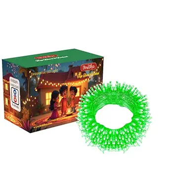 DesiDiya LED Decorative Rice Lights - Green, 12m (1pc)