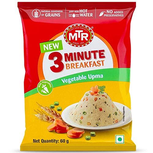 MTR 3 Minute Breakfast Vegetable Upma Pouch, 60g