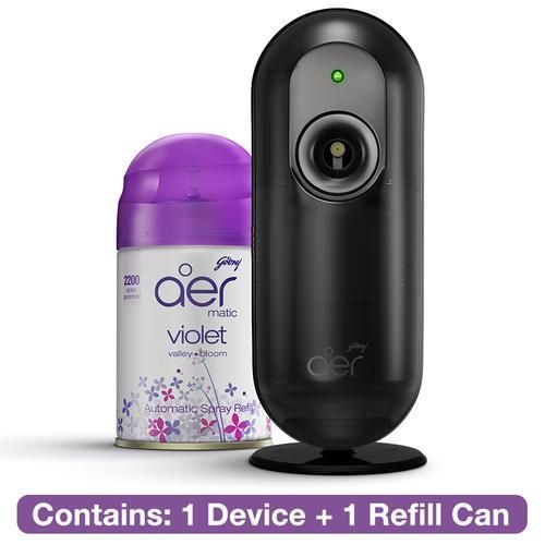 Godrej Aer Matic Air Freshener Machine With Refill - Violet Valley Bloom, 225ml