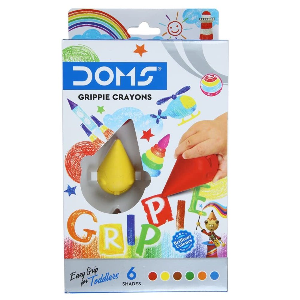 Doms Grippie Crayons - Assorted, 6pcs (8345)