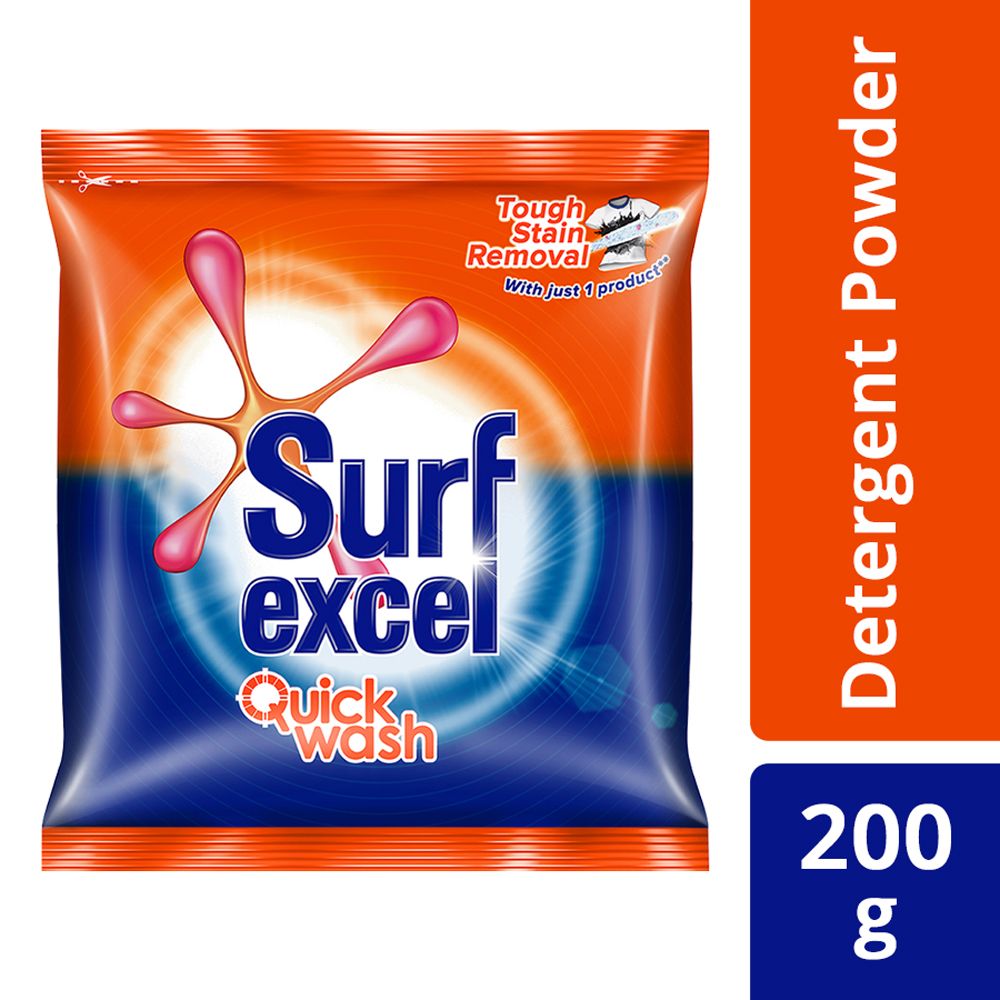 Surf Excel Detergent Powder - Quick Wash, 200g