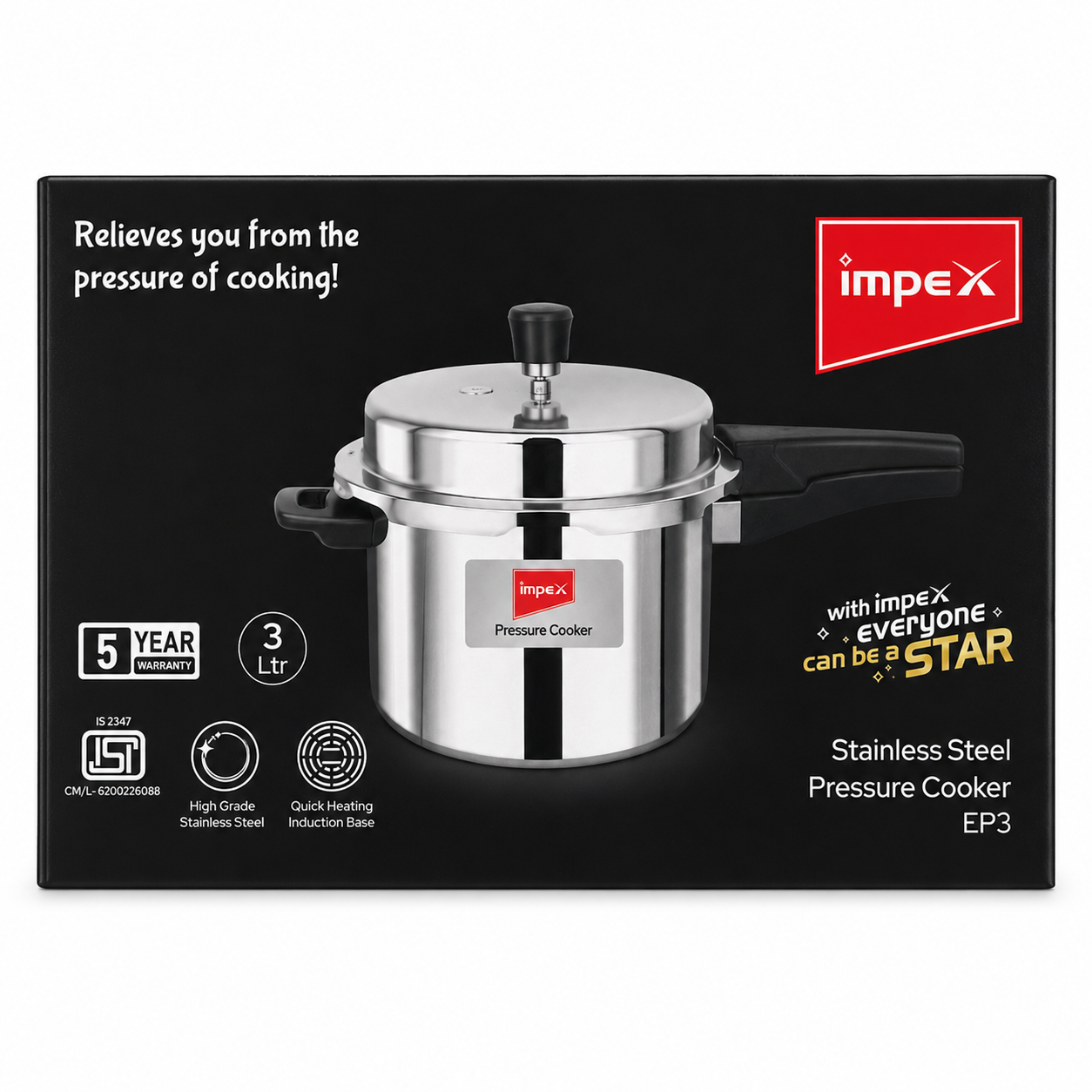 Impex | EP 3 | Pressure Cooker Stainless Steel (3L)