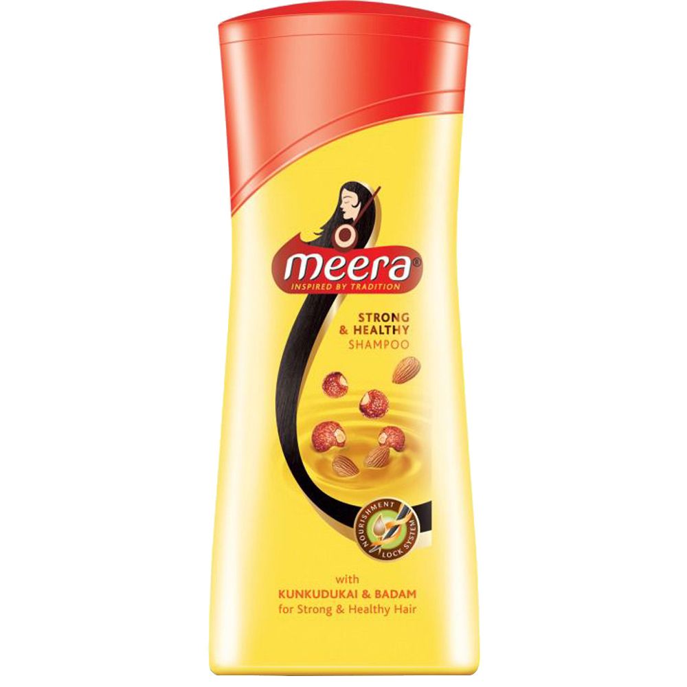 Meera Shampoo Strong & Healthy - Kunkudukai & Badam, 80ml