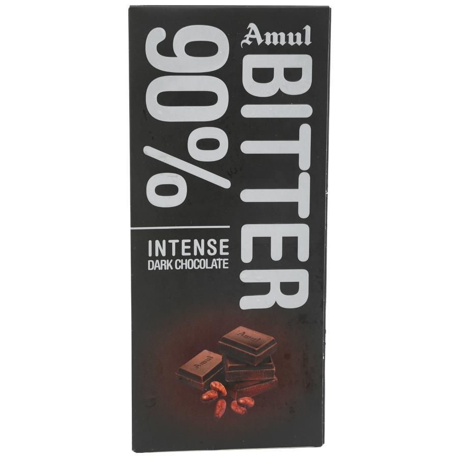 Amul Intense Dark 90% Chocolate - Bitter, 150g