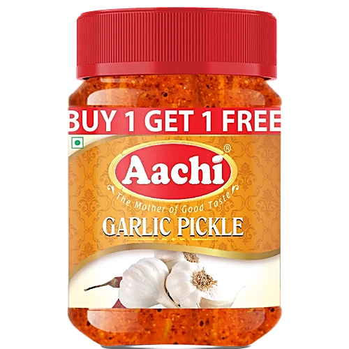 Aachi Pickle PET Bottle - Garlic, 200g (Buy 1 Get 1 Free)