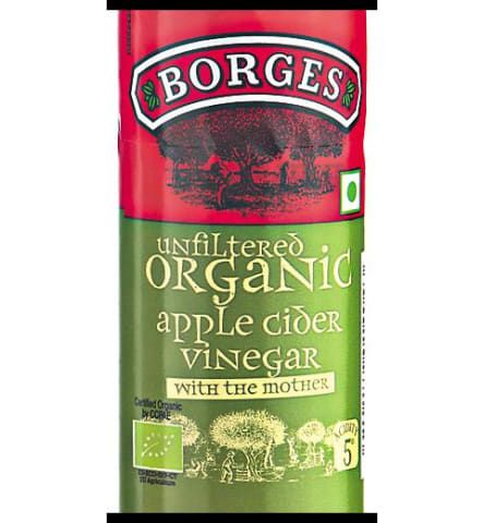 Borges Unfiltered Organic Apple Cider Vinegar With Mother Glass Bottle, 355ml