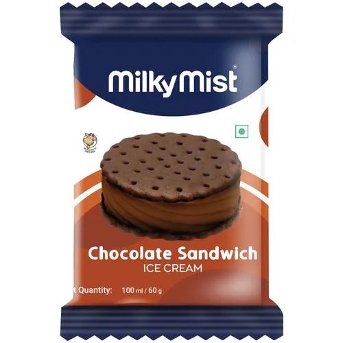 Milky Mist Round Sandwich Ice Cream - Chocolate, 80ml