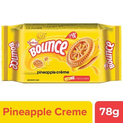 Sunfeast Bounce Zing Cream Biscuit - Pineapple, 38g