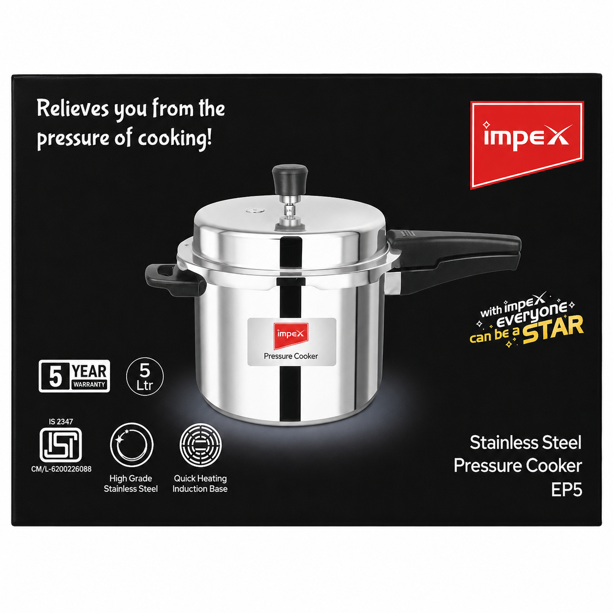 Impex | EP 5 | Pressure Cooker Stainless Steel (5L)