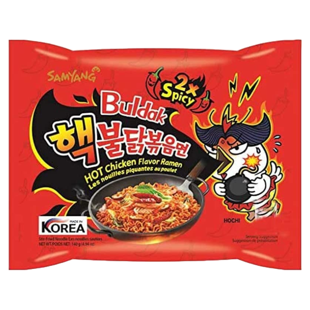 Korean Samyang Buldak Hot Chicken Ramen 2X Spicy Noodles, 140g