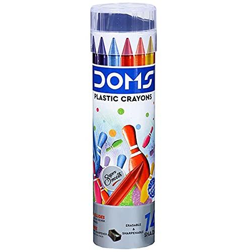 Doms Plastic Crayon Round Tin, 14pcs (7120)