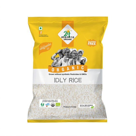 24 Mantra Organic Idly Rice - Small Grain, 1kg