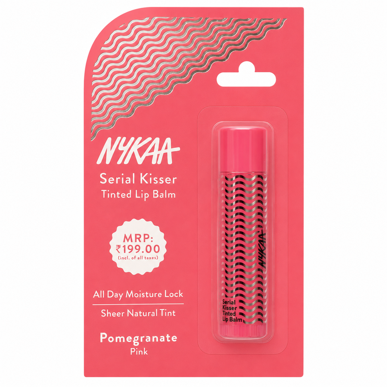 Nykaa Serial Kisser Tinned Lip Balm - Pomegranate Pink, 4.8g