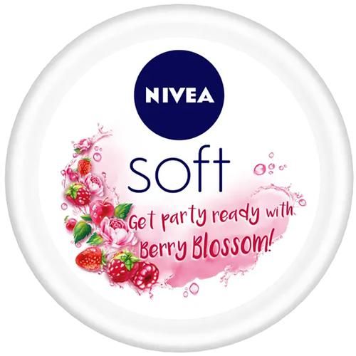 Nivea Soft Light Moisturising Cream - Berry Blossom, 100ml