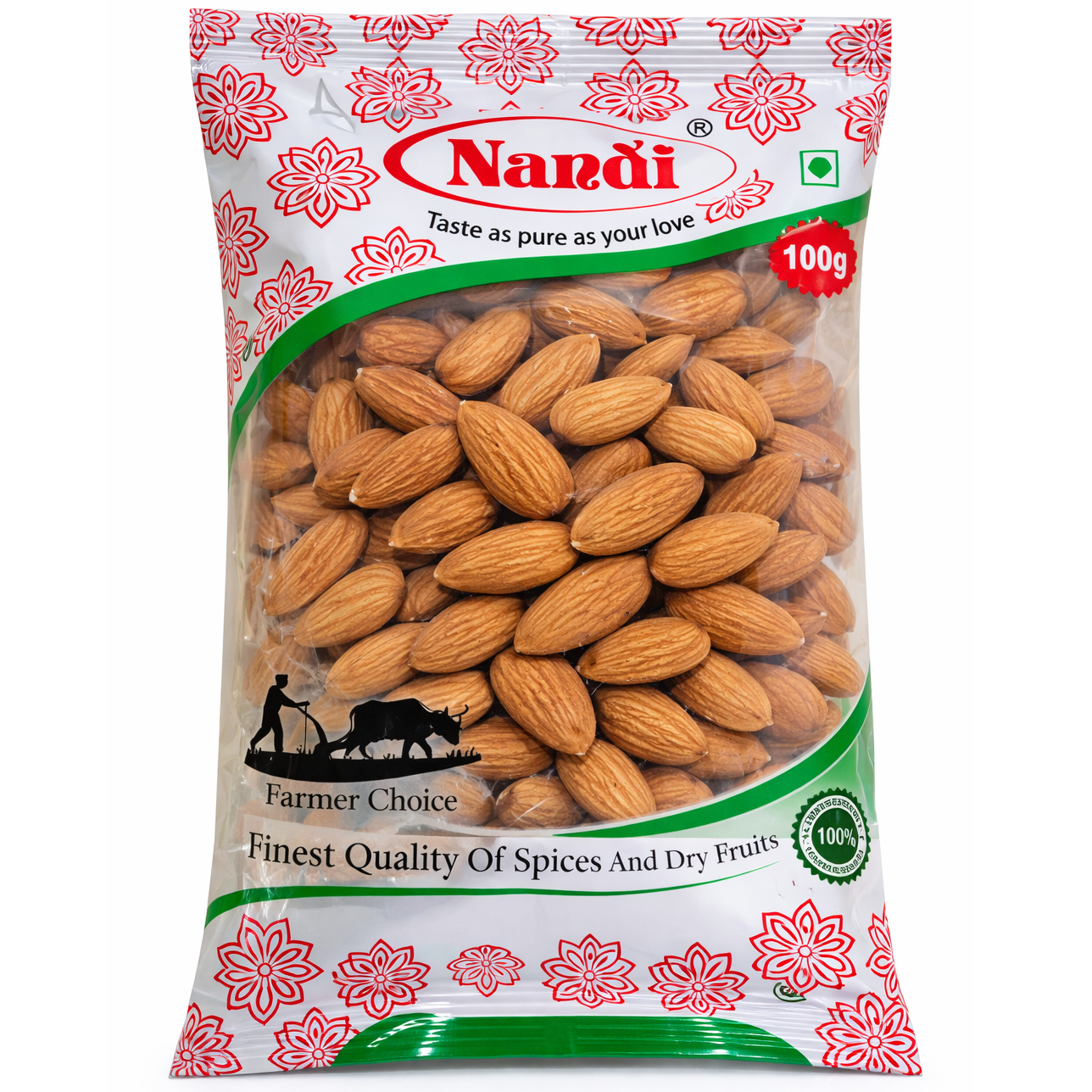 Nandi Dry Fruit Pouch - Badam, 100g