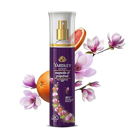 Yardley London Fine Fragrance Mist Women's Perfume Body Spray - Magnolia & Grapefruit, 135ml