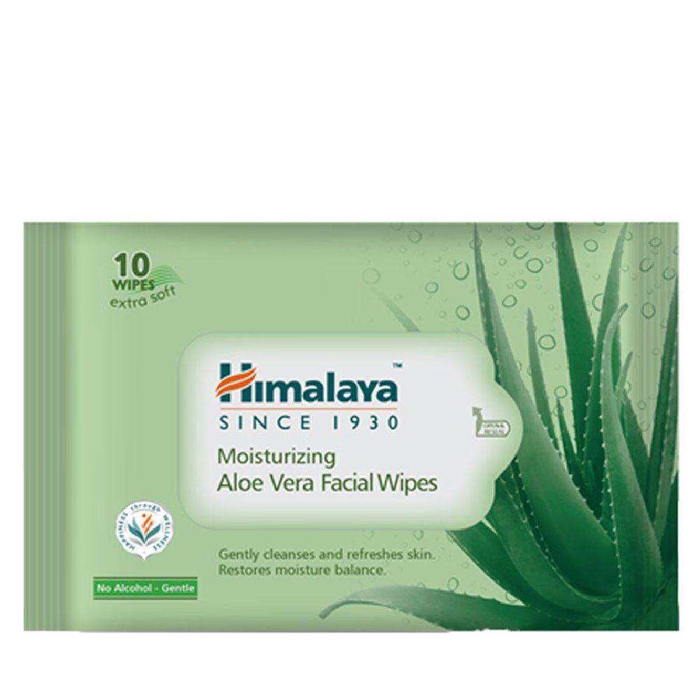 Himalaya Moisturising Facial Wipes - Aloe Vera, 10 Pulls
