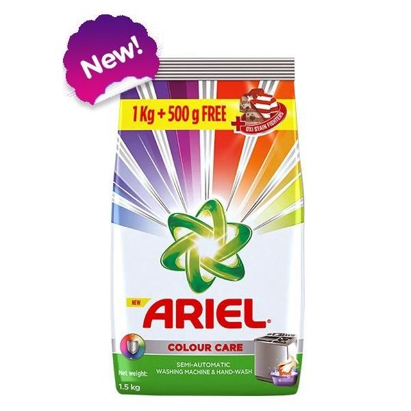 Ariel Detergent Washing Powder - Colour Care, 1kg (Extra 500g Free)