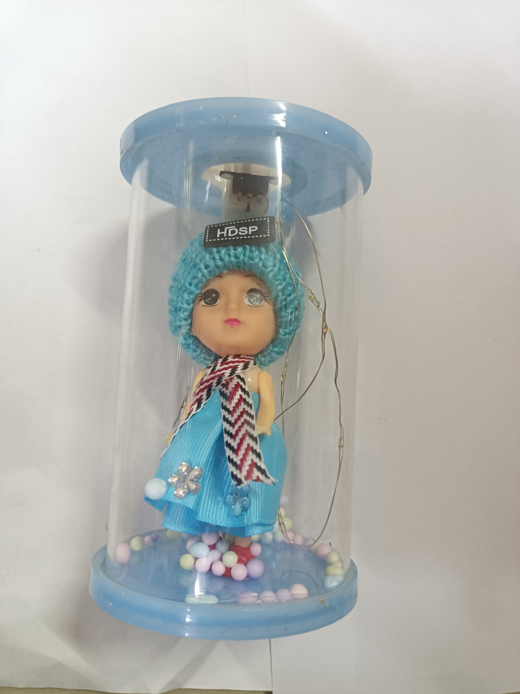 Doll with Light in Glass, 1pc