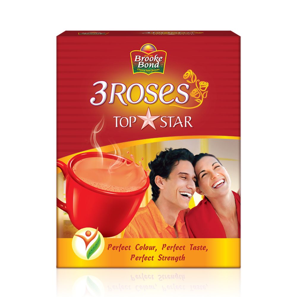 Brooke Bond 3 Roses Top Star Dust Tea Carton, 100g