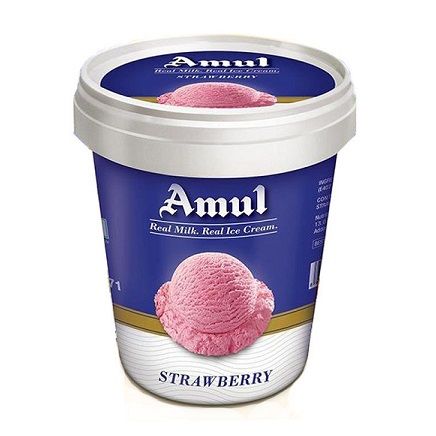 Amul Ice Cream Tub - Strawberry, 500ml