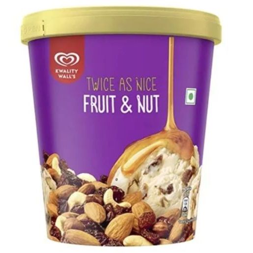 kwality Wall's Ice Cream Tub - Fruit & Nut, 700ml