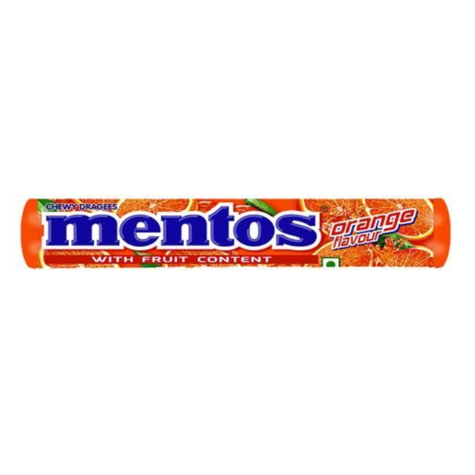 Mentos Chewy Candy Stick - Orange, 28.6g