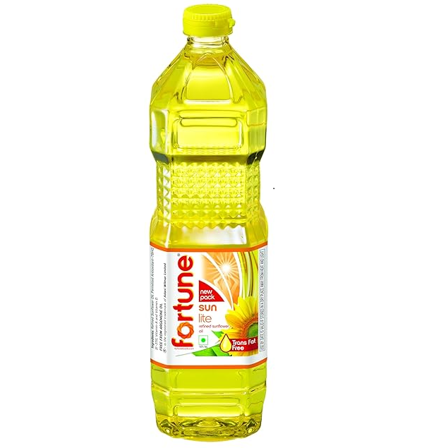 Fortune Sunlite Refined Sunflower Oil Bottle, 1L