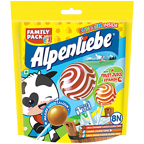 Alpenliebe Lollipop Pouch - Mixed Fruit, 64g (8g x 8pc)