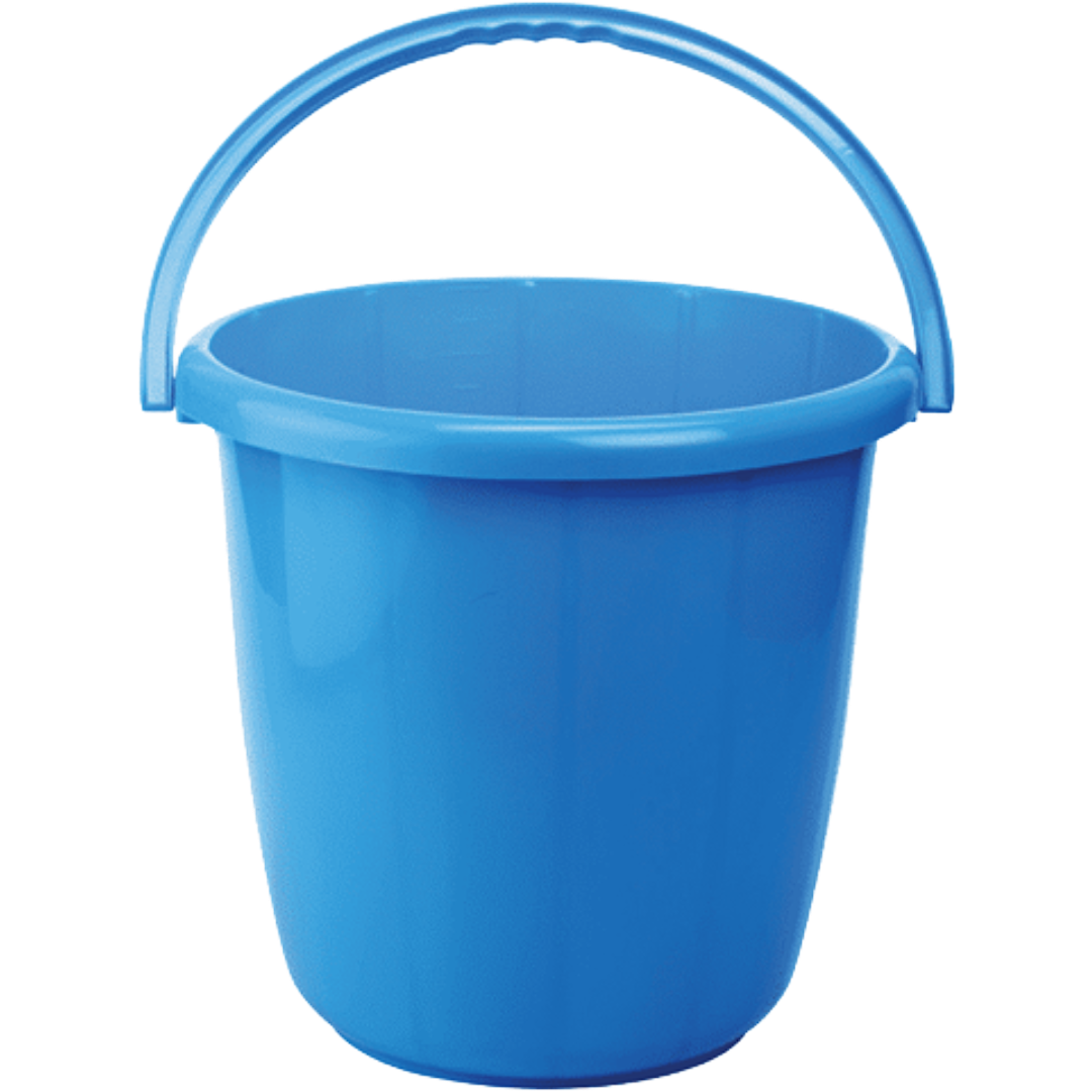 Joyo Plastic Round Bathroom Bucket - Blue, 16L