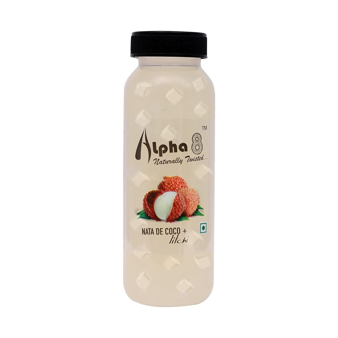 Alpha 8 Nata De Coco Plus Juice PET Bottle - Litchi, 200ml