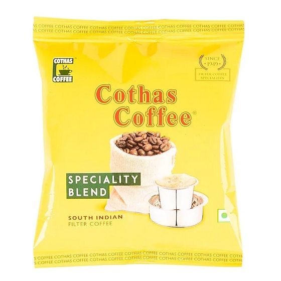 Cothas Filter Coffee Powder Pouch - Speciality Blend, 50g (85% Coffee 15% Chicory)