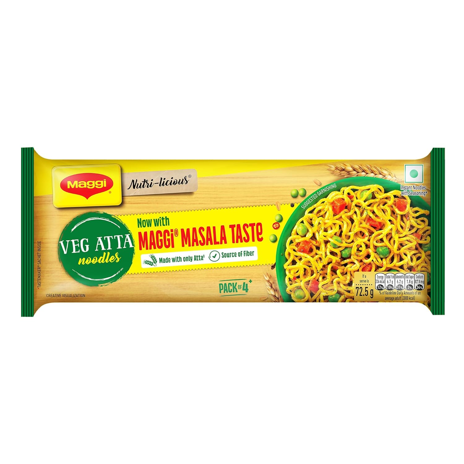 Maggi 2 Minute Noodles - Veg Atta Masala, 290g