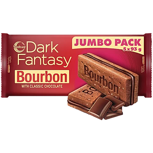Sunfeast Dark Fantasy Cream Biscuit Jumbo Pack - Bourbon, 450g
