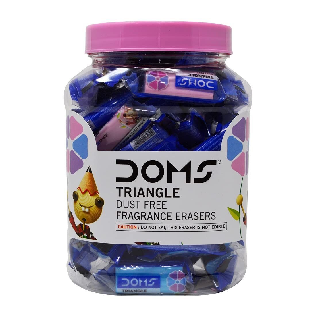 Doms Triangle Dust Free Eraser Jar, 50pcs (3480)