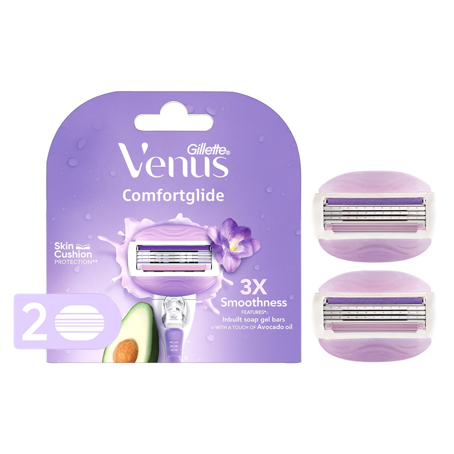 Gillette Venus Comfortglide Hair Removal Razor Blades, 2pc