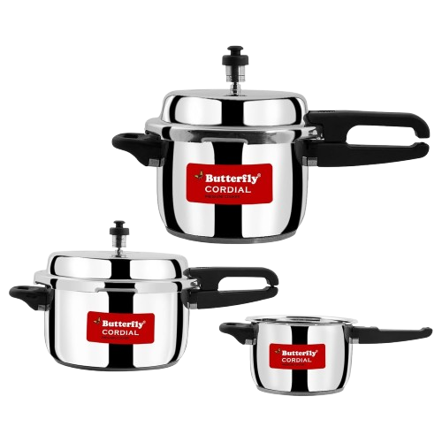 Butterfly | Cordial Pro | Stainless Steel Pressure Cooker Combo (2L + 3L + 5 L)